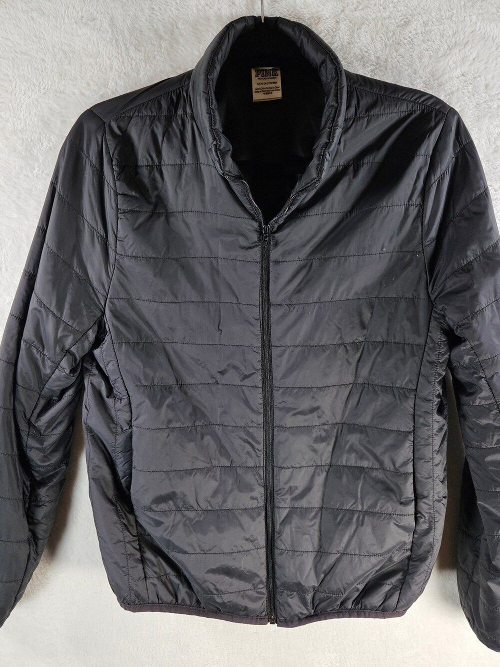 Victoria's Secret PINK Quilted Puffer Jacket Black Women's Size Small
